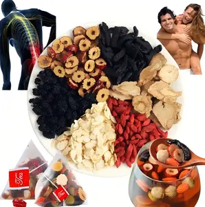 GinsengFiveTreasuresTeaKidneyTeaTede RinonSaludableOrganicaRedDateMulberryTea OrganicKidneyCleanseChineseHerbalRed GinsengTeaForMen&Women【9oBag)】 Beverage