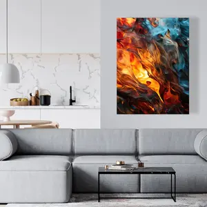 Pictorem C1RC3648UJOR7S 36x48 in. Artistic Crystallized Fire-Red Canvas Print Artwork, Wall Decor for Home Room Decoration