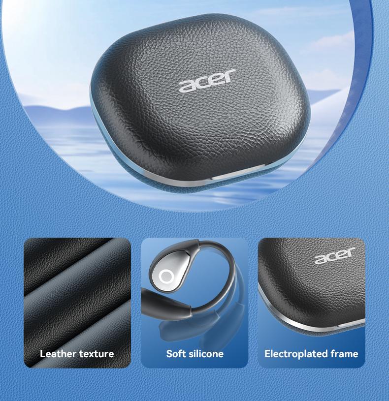 Acer OHR514 Wireless Earbuds,Open-ear Design Wireless Earphone, LongBattery Life Earbuds for Sports, Touch ControlEarbuds,Audio Electronic Headset gaming headset fast charge Black