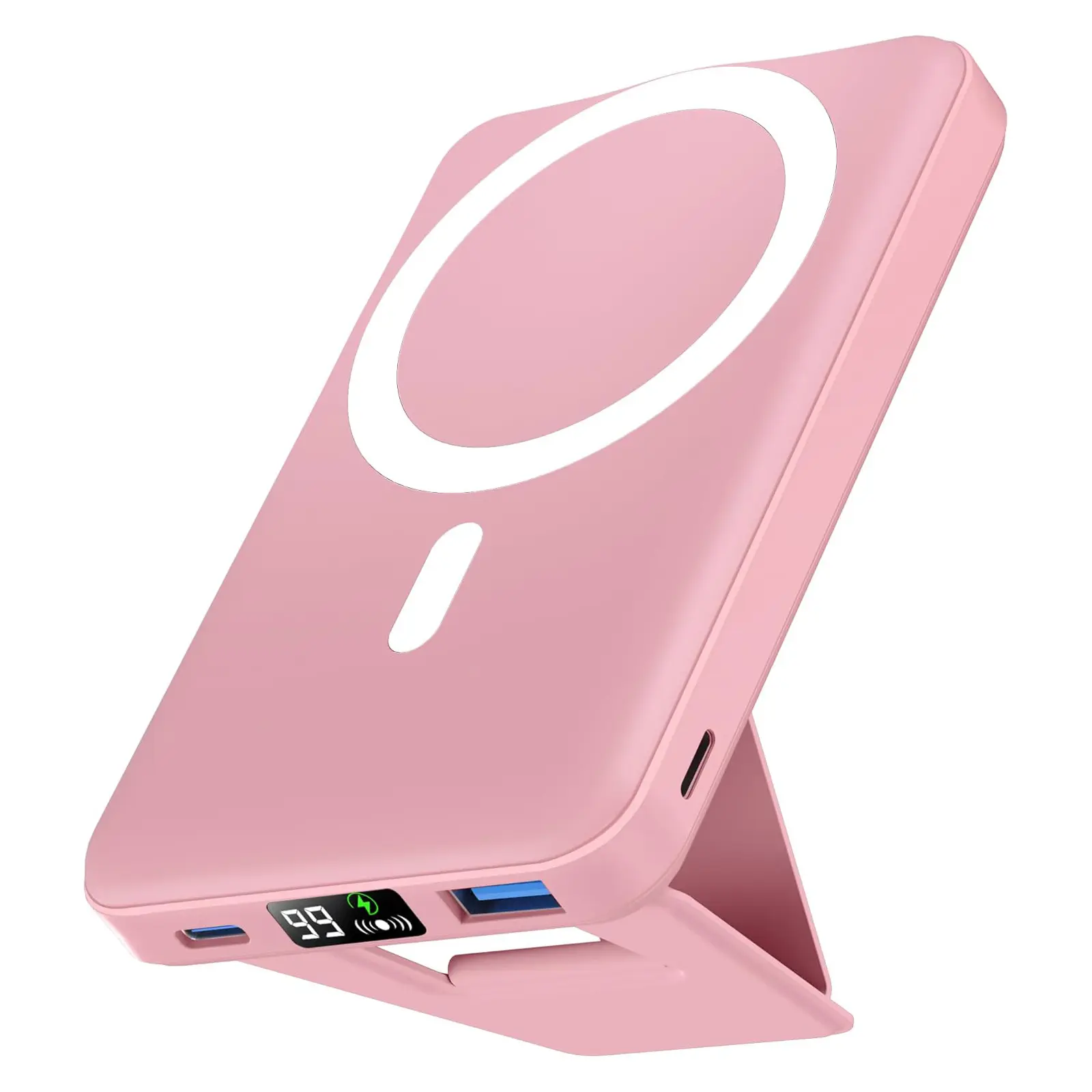 Podoru MagSafe Wireless Power Bank, 10000mAh 22.5W Fast Charging Foldable Smartphone Accessory, 3-Port USB-C/A Cable-Ready Charger with Silicone Protection for iPhone 17/16/15/14/13/12 Series - Mobile Device Equipment tiktokshopbacktoschool