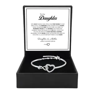 To My Daughter Forever Connected Bracelet Infinity Heart Design High-Quality Jewelry for Milestone Celebrations Comes with a Gift Box 2026 To My Daughter Infinite Symbol Hollow Heart Bracelet With Gift Box For Daughter's Birthday Party Adult Gifts