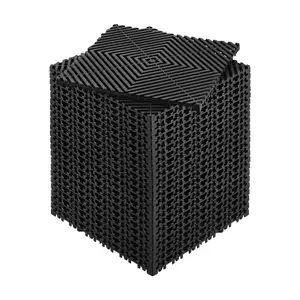 24 Pcs 12”x12” Interlocking Drainage Mats – Non-Slip Black PP Tiles for Garage, Garden, Kitchen & Outdoor