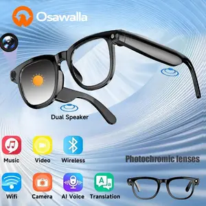 Smart AI Camera Glasses with 8MP Resolution Convenient Button Touch Adjustment for Travel Outdoor Adventures Hands-Free Photography 160+Languages Real-Time Translation Bluetooth Wireless Wearable Video Recording gift Multifunctional Audio Sunglasse