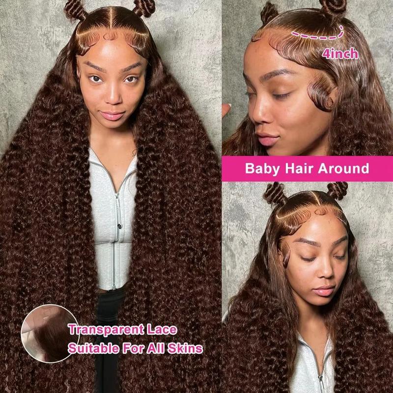 180% Density 30 32Inch Chocolate Brown Deep Wave Human Hair Wig Transparent 13x6 Lace Frontal Wigs For Women 13x4 Lace Front Water Curly Wigs 180% Density 30 32Inch Chocolate Brown Deep Wave Human Hair Wig Transparent 13x6 Lace Frontal Wigs For Women 13x4 Lace Front Water Curly Wigs