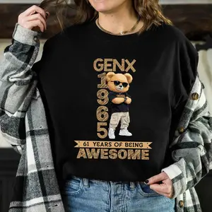 GenX 1965 T-Shirt, 61 Years Of Being Awesome Shirts, Custom GenerationX 2Side Tshirt GenX 1965-1980