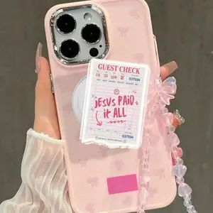 Funny Christian Phone Grip, Guest Check Magsafe Grip, Kindle Decoration, Phone Holder, Faith Scripture Gifts Gift For Her, He Paid It All