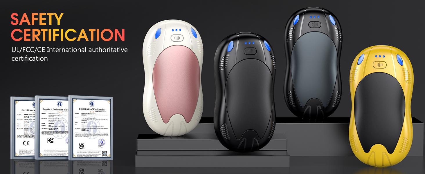 Rechargeable Hand Warmers,10000mAh Quick Heating Pocket Heater, Reusable Electric Hot Hands for Outdoor/Camping/Skiing/Hunting/Golf, Perfect Valentine's Day Gift & Birthday Presents for Men Women