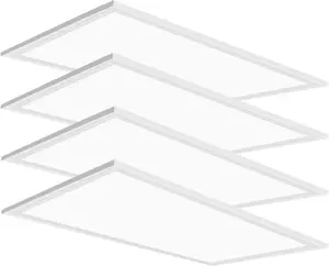 4 Pack 2x4 LED Flat Panel Light Drop Ceiling Light Fixture, 7800LM LED Drop Ceiling Office Fixture 5000K Led 2x4 Flat Panel Light 0-10V Dimmable Recessed Edge-Lit Fixture for Office Shop, ETL Listed