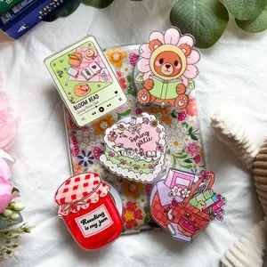 Spring Bookish Magnetic Phone Grip, Teddy Bear Kindle Holder, Bookish Merch Gift for Book Lover sticky mount Pastel Egg Foldable Wireless Flower-Shaped Multi-Functional Stand accessories
