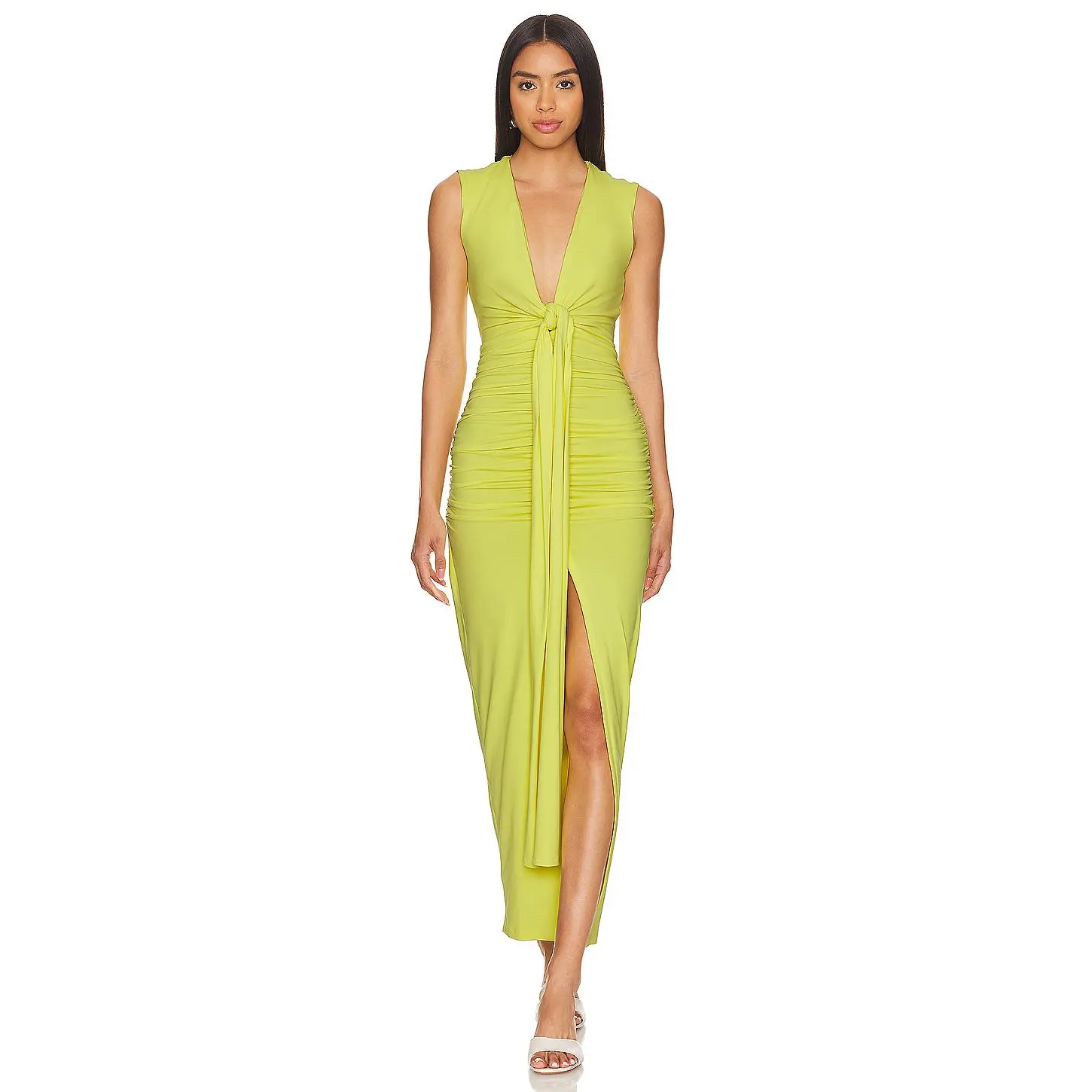 Susana Monaco Tie Front Gathered Dress in Glow