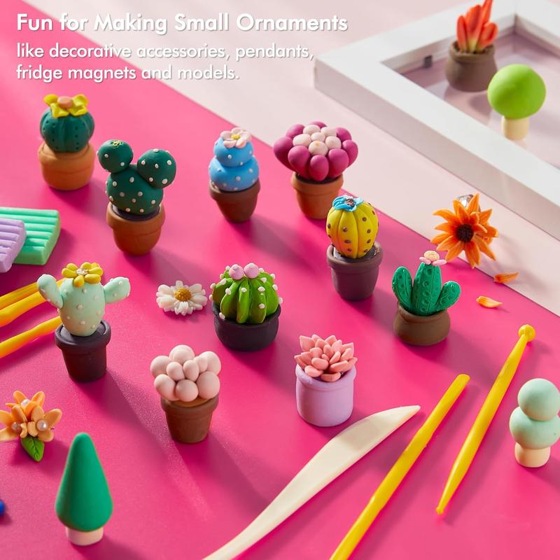 46/62/88/100 Pcs Polymer Clay Kit Creative Moldable Clay for Kids DIY Starter Kits Oven Baked Model Clay Non-Sticky with Sculpting Tools Craft Supplies Unique Gift for Children & Artists - Colorful Marker Set