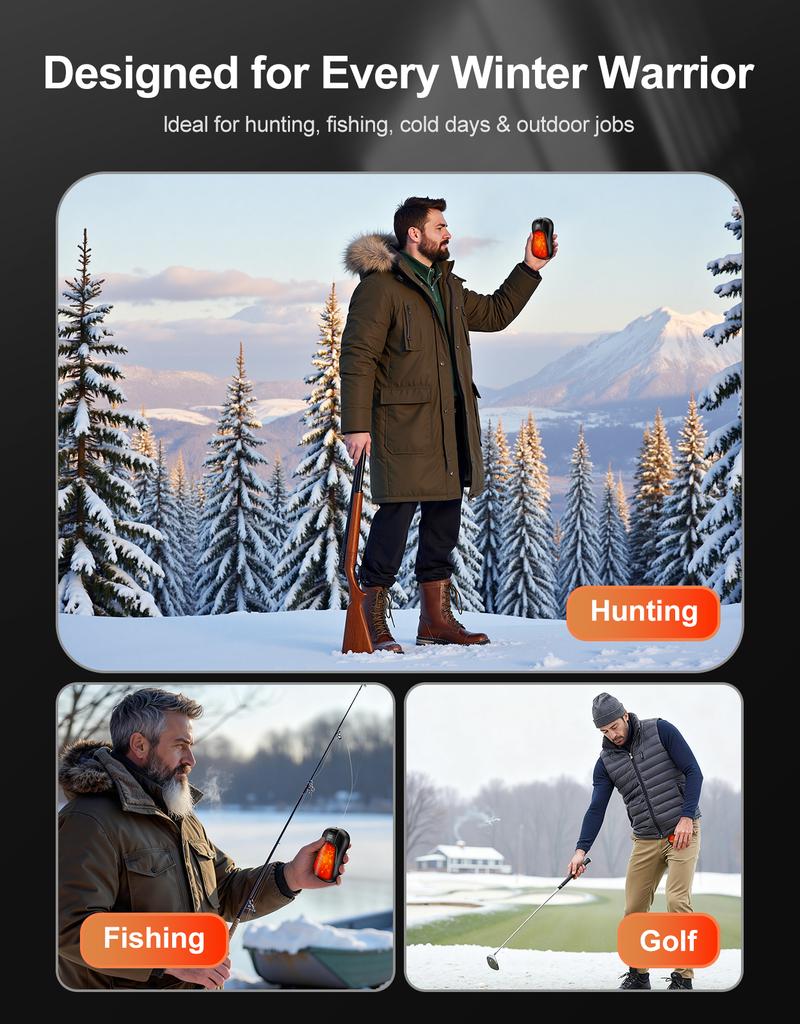 Valentine's Day gift Nexillumi AI Rechargeable Dual-Sided Hand Warmers (2-pack) - Long battery life, UL certified, 5 temperature settings, gift box packaging, suitable for outdoor activities, skiing, watching sports, camping, hunting, etc., Valentine's Day gift Nexillumi AI Rechargeable Dual-Sided Hand Warmers (2-pack) - Long battery life, UL certified, 5 temperature settings, gift box packaging, suitable for outdoor activities, skiing, watching sports, camping, hunting, etc.,