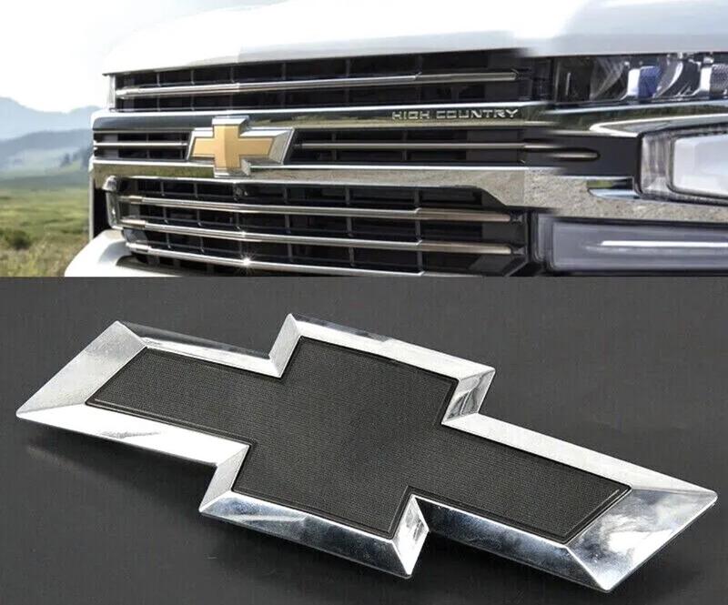 2019-2021 Chevrolet Silverado 1500 Bowtie Front Grille Emblm Badges Chrome Black