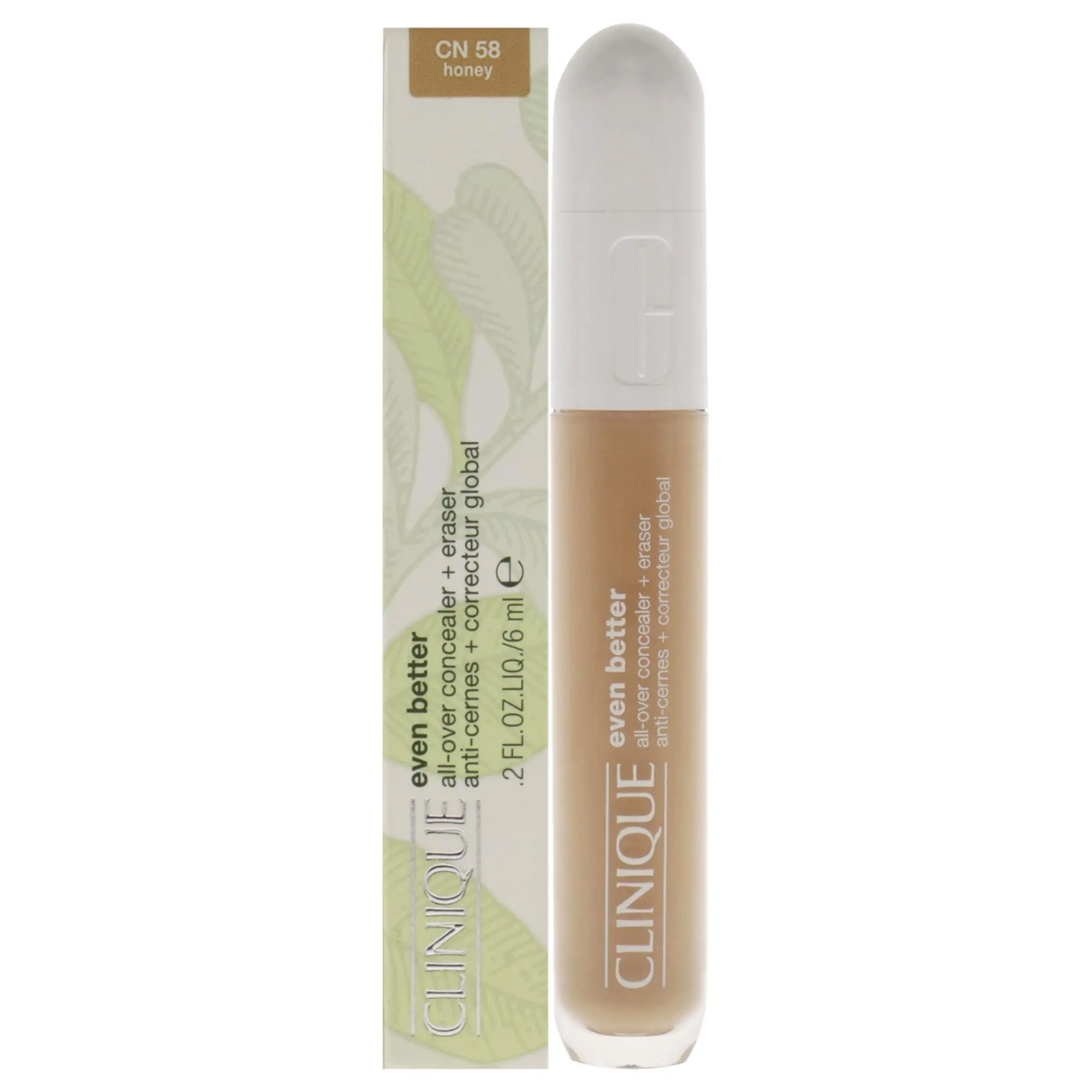 Clinique Even Better All-Over Concealer Plus Eraser - CN 58 Honey, Women's Flawless Compact Daily Cosmetic Makeup, 0.2 oz