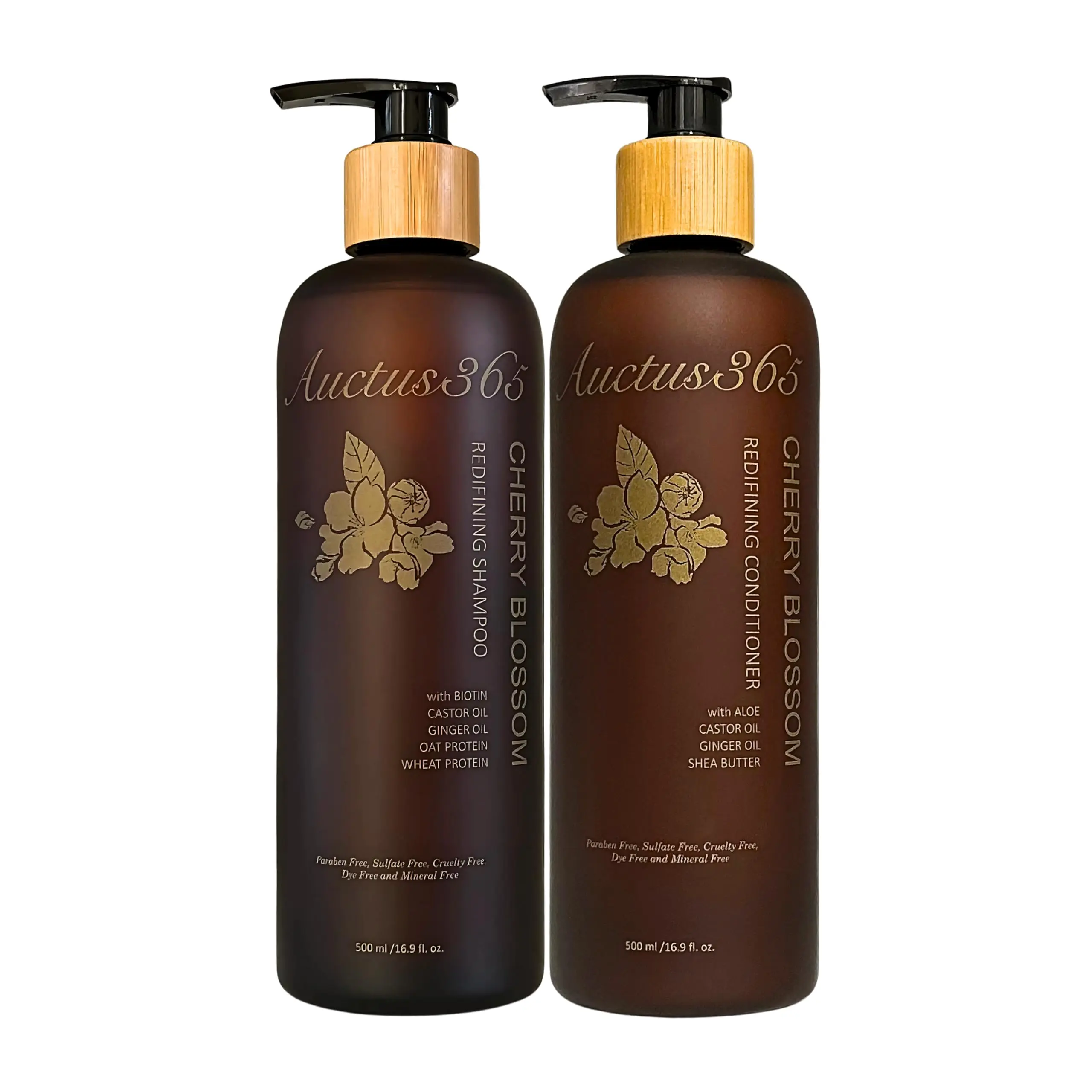 Auctus365 100% Organic Cherry Blossom Fragrance Haircare Kit - Cleanser Shampoo and Moisturizer Conditioner