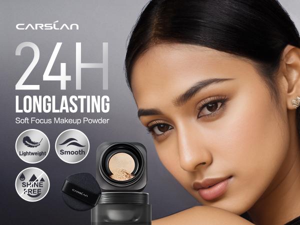 CARSLAN Soft Foucs Make-up Powder, Translucent Loose Setting Powder, Matte, Oil Control, Waterproof, Proeless, 24h Longlasting Talc Free Face Powder
