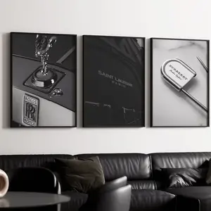 Black & White Set of 3 Poster, Fashion Brand Poster, Fashion Designer Art, Fashion Poster, Designer Wall Art Print, Luxury Brand Art #543