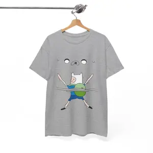 Finn and Jake Hugging Adventure Time T-Shirt, Nostalgia 2D Print T-Shirt, Cartoon Network Shirt, Gifts for Cartoon Fans #AdventureTime #CartoonNetwork #NostalgiaCore #ToonVerse #FinnAndJake #GraphicTee #StreetwearUS