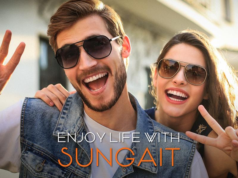 SUNGAIT Retro Polygon Aviator Sunglasses for Men Women Polarized Trendy Square Sun Glasses Stylish Pilot Shades UV400 Protection for Beach Travel School