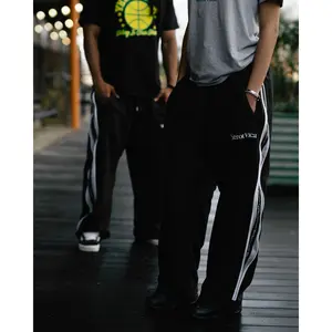 "REVEAL ZIP" TRACK PANTS (BLACK/WHITE)