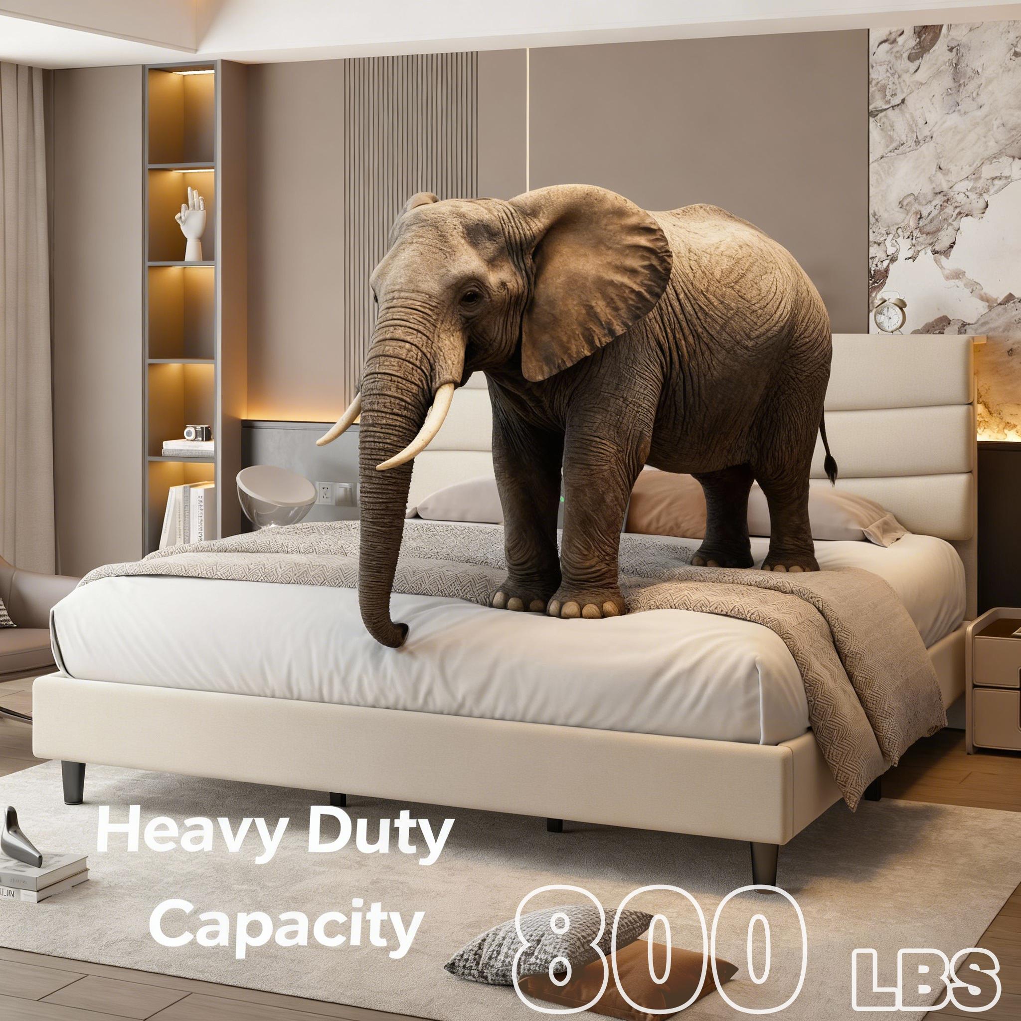 【Jumpstar On Sale】Raybee Modern & Quiet Luxury Upholstered Bed Frame with Adjustable Headboard【Frame ONLY,No Box Spring Needed】Center Support & Noise-Free Wooden Slats,Built-in Charging Station,Heavy Duty&Easy Assembly,The perfect first bed for teenagers 【Jumpstar On Sale】Raybee Modern & Quiet Luxury Upholstered Bed Frame with Adjustable Headboard【Frame ONLY,No Box Spring Needed】Center Support & Noise-Free Wooden Slats,Built-in Charging Station,Heavy Duty&Easy Assembly,The perfect first bed for teenagers