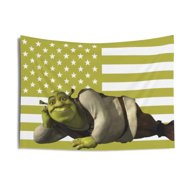 Green Ogre Print Stars and Stripes Funny Tapestry Wall Hanging - 4x6 ft American Flag Living Room Wall Decor, Decor Inspo, Free Return & Free Exchange