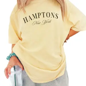 Hamptons Shirt, Comfort Colors Trendy Preppy T Shirt, Aesthetic College Shirt, Oversized Minimalist Tee, The Hamptons New York Shirt XLD