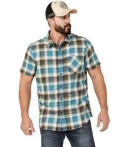 Brothers And Sons Men's Bonner Plaid Print Short Sleeve Button Down Western - Bassp24w20-Ltbl