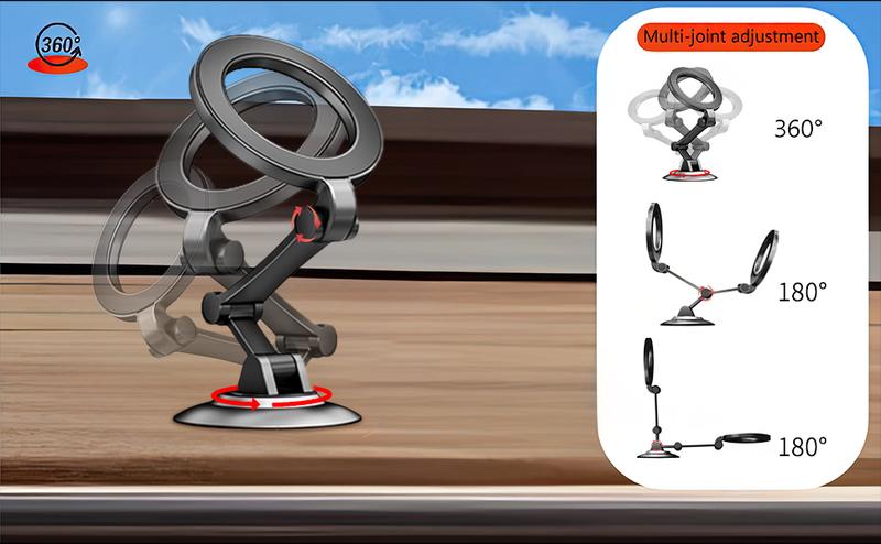 Magnetic Car Phone Mount, Magnetic Ring for All for iPhone / Android Modle, 360° Rotatable Cellphone Holder Stand for Car, Truck, SUV Smartphone