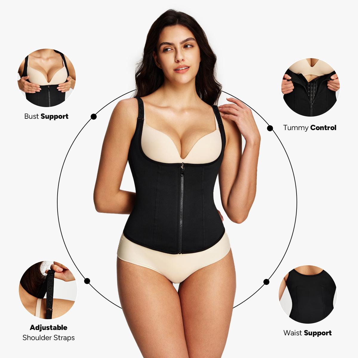 Nebility Women's Highwaist Corset Vest | Tummy Tuck Shapewear, Black | Sport & Daily Compression Womenswear Shaper Clothes Basic SpringStatements