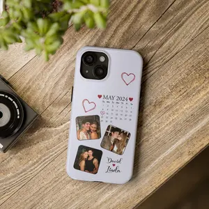 Custom Couple Phone Case, Personalized Case For Phone 16 15 14 Pro Max, Valentine's Day Phone Case Gift, Romantic Anniversary Gift