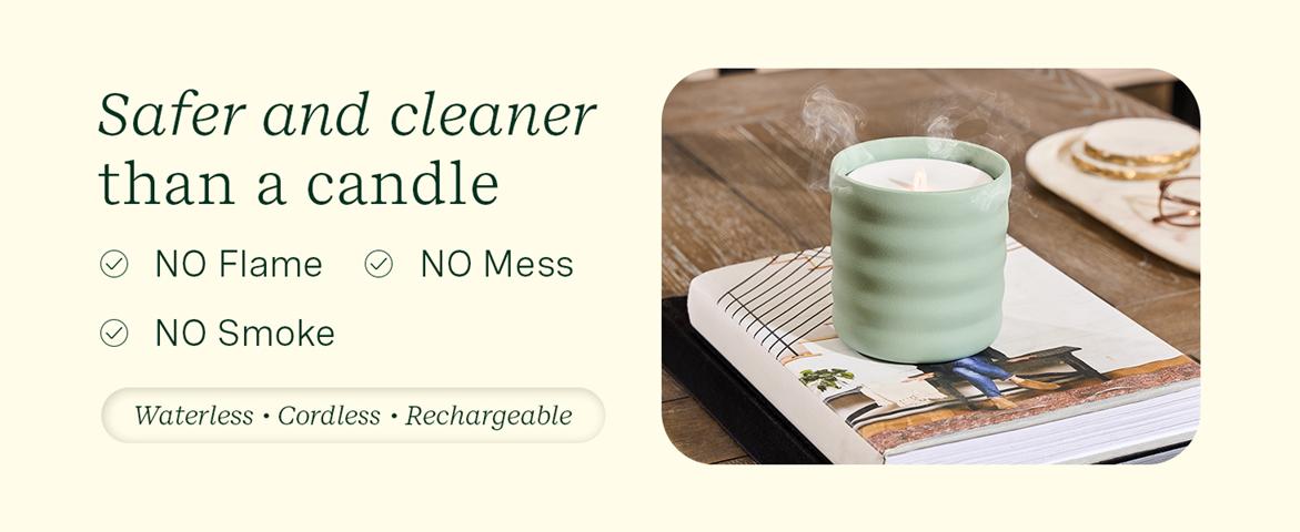 Lifelines Flameless Candle Essential Oil Diffuser Bundle with 2 ClickWick Essential Oil Blends - FREE SHIP