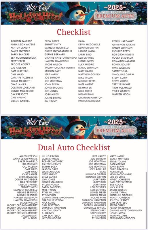 2025 Wild Card Holiday Hits Multi Sport Premium Auto Edition