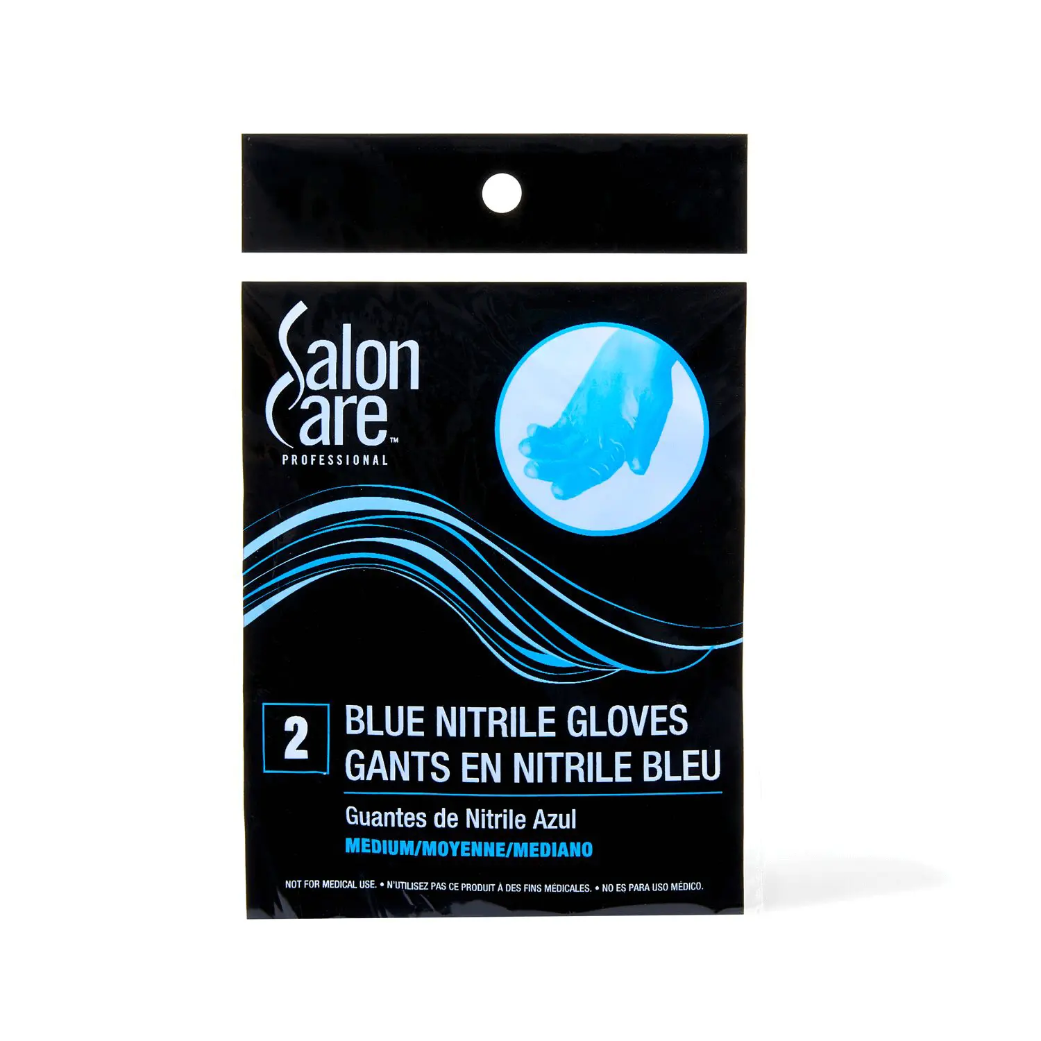 Disposable 2ct Blue Nitrile Powder-Free Gloves, Fitted Shape with Excellent Fit, Ideal for Salons & Feel for Performing Salon Services, Work Safety Equipment for Home Improvement Security