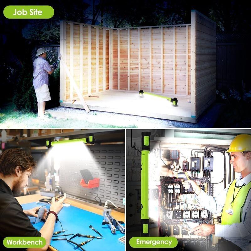 3000LM Bright LED Work Lights 5200mAh Rechargeable Magnetic Underhood Light with Hooks Cordless Battery Powered for Car Repair Garage Workshop Emergency