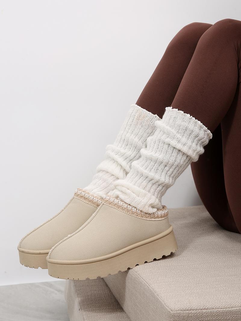 Women's Winter Snow Boots With Plush Lining, Warm Mid-Calf Snowboot, Winter Womensfashion Shoe, Outdoor Walking Boots for Women, Ideal Valentine's Day Gift  Footwear