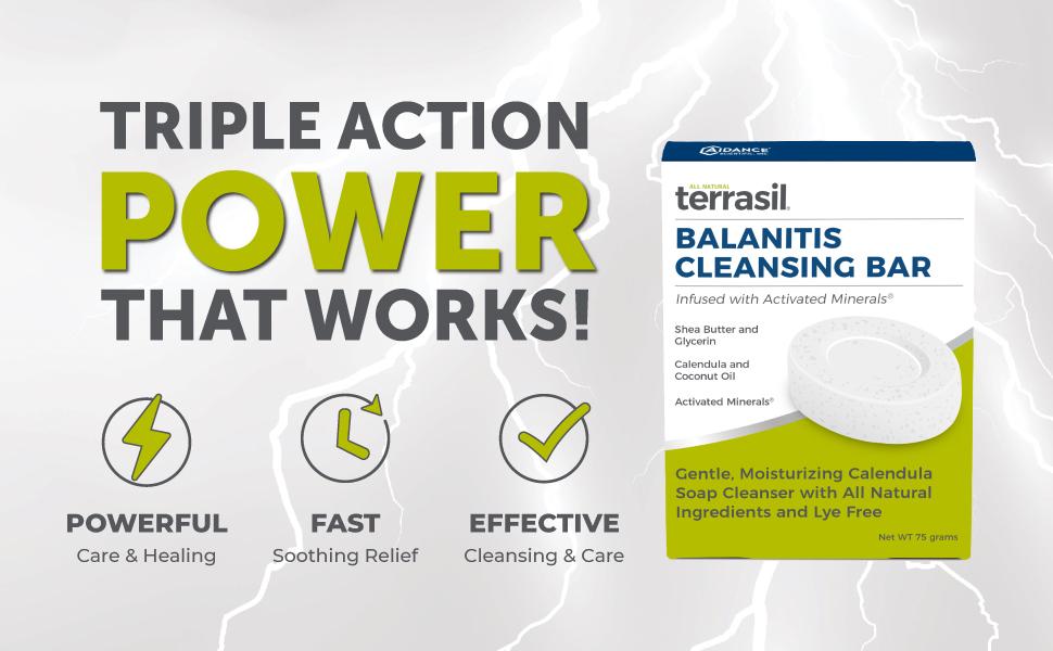 terrasil Balanitis Soap for Men, Care & Relief from Balanitis Symptoms: Itch, Redness. Natural, Dermatologist Tested & Hypoallergenic Approved (75gm)