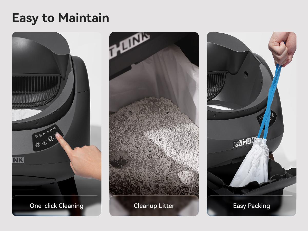 CATLINK Automatic Self - Cleaning Cat Litter Box Scooper Open-X | Ultra-Quiet Operation, App Control, 12L Large Waste Bin, Smart Litter Level Monitoring, Multi-Safety Anti-Pinch Design, Compatible with All Cat Litter, Odor Control, Easy Setup