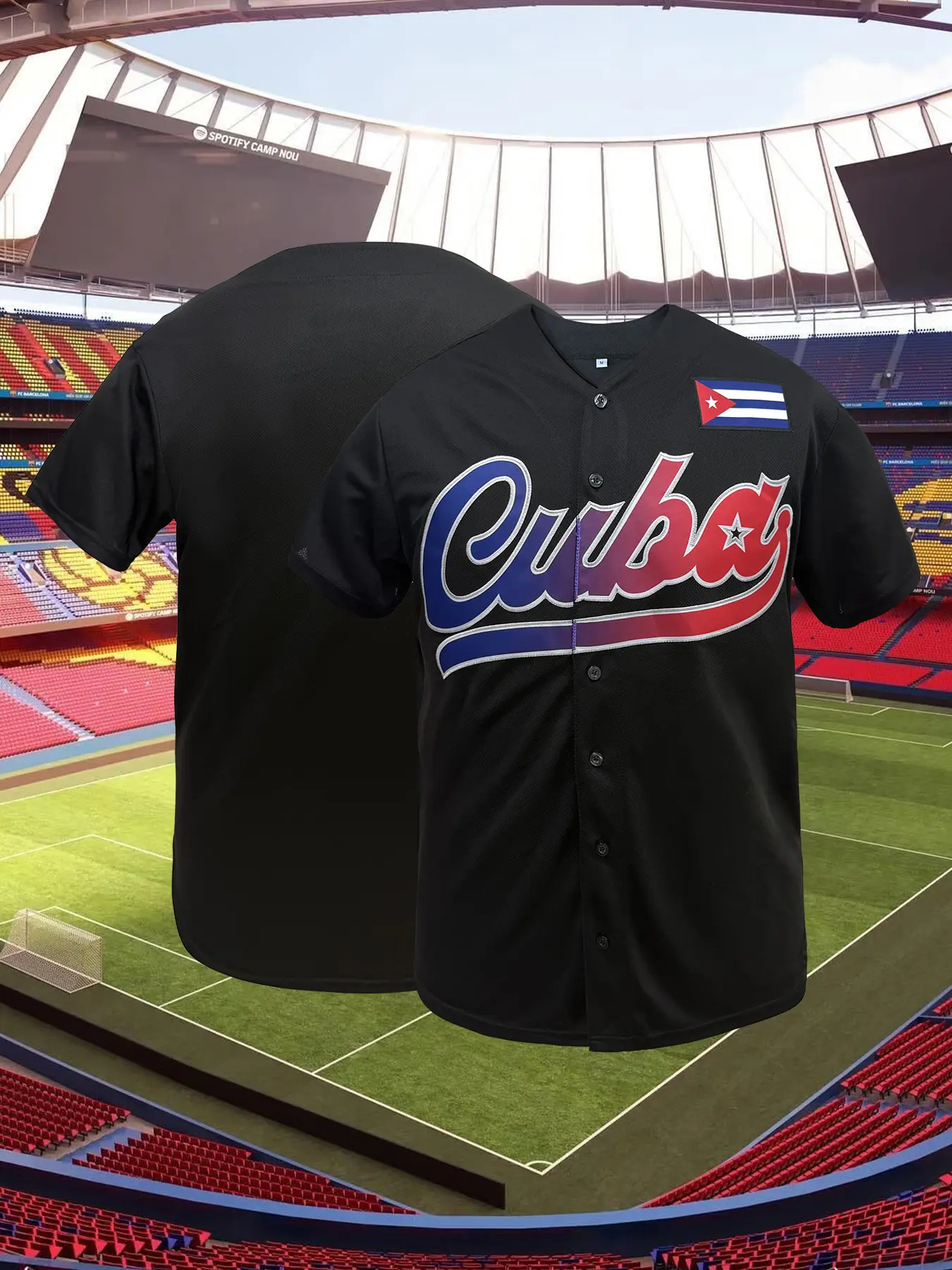 Men Women Loose Fit "CUBA" Embroidery Baseball Jersey, Breathable Short Sleeve Baseball Shirt, All-Season Sportswear, Sports Clothing Suitable For Street Hip-Hop, Baseball, Golf Training, Workout Tops, Athletic Tops, High Quality Sports Top