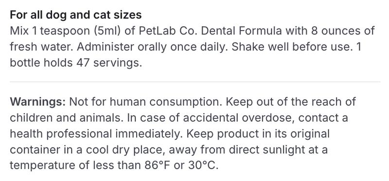 Dog & Cat Dental Formula – Daily Teeth Cleaner & Rinse