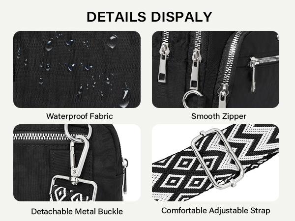 CLUCI TikTokShopSpringGlowUp Anti Theft Travel Essentials Crossbody Bag Convertible Belt Bag with Zipper Lock RFID Blocking & Waterproof for Travel