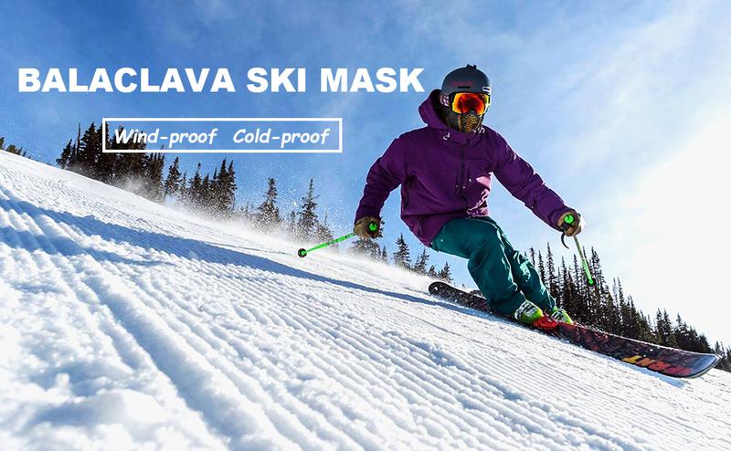 ROCKBROS Ski Mask Cold Weather Balaclava Windproof Fleece Thermal Face Mask Men Women Winter Neck Gaiter Motorcycle Riding