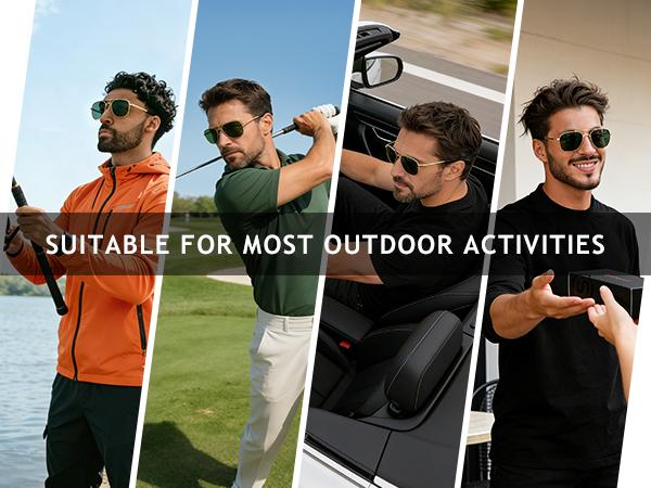 SUNGAIT Men's Military Polarized Aviator Sunglasses UV400 Protection Unisex HD Lens Bayonet Temples for Outdoor Activities