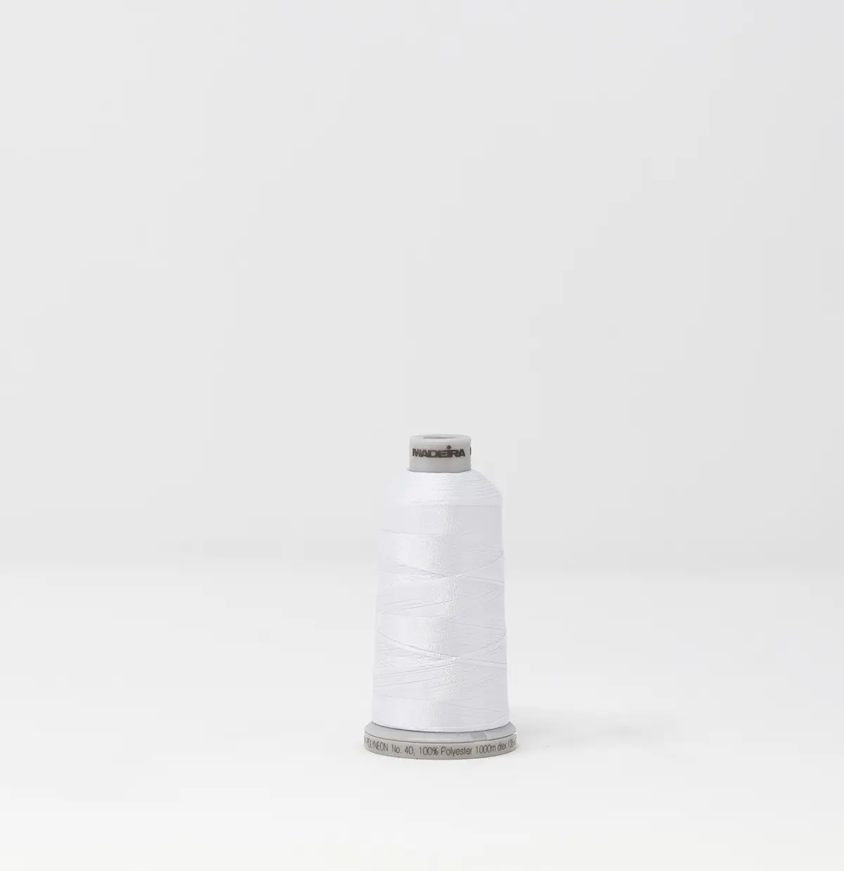Madeira Polyneon Ref. # 1801 -- White -- Weight #40 -- Machine Embroidery Thread - 1100 Yards Spool