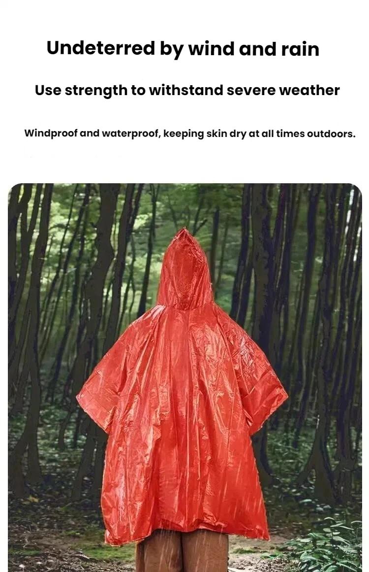 emergency tool plant growth Outdoor Portable Emergency Raincoat for Hiking - Thermal Insulation Anti-Hypothermia Protection & Quick Dry Rain Gear hvac tech