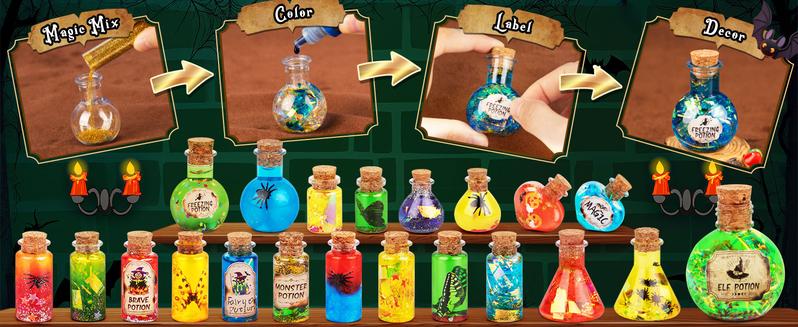 Alritz Science Potions Kit for Kids 23 Magical MixBottles with Witch Cauldron Birthday Christmas Party Decorations Gift for Boys & Girls Ages 8-12+