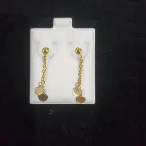 10k  long earings with hearts
