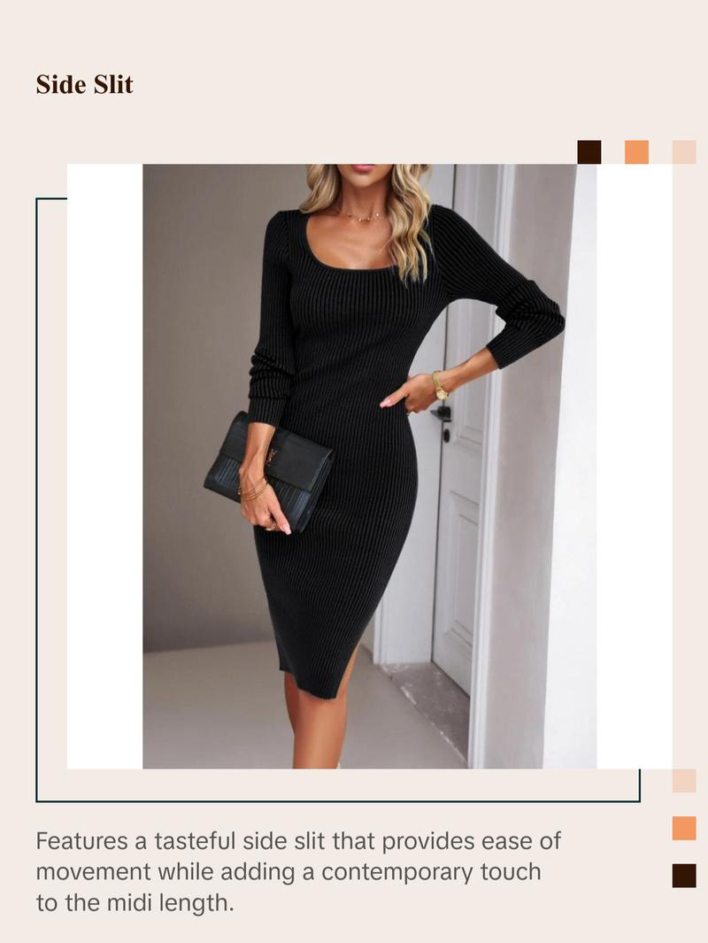 Elegant Ribbed Midi Dress Casual Fabric Womenswear Comfortable free people  ivy tee