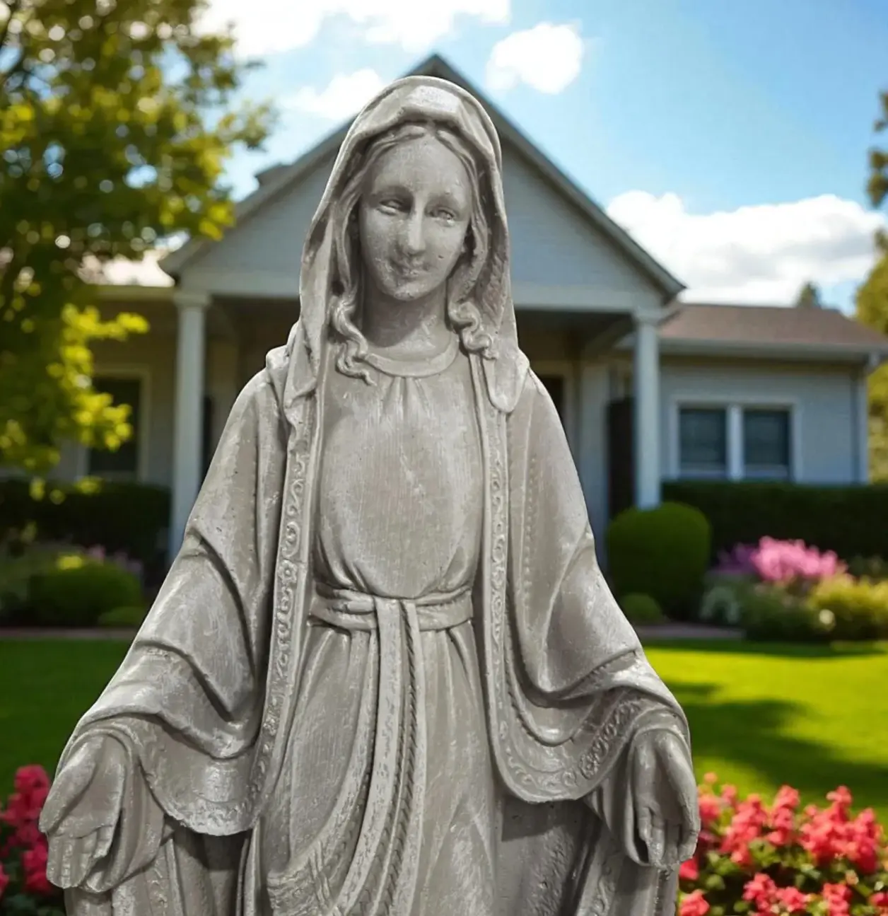 Large 33" Concrete Virgin Mary Statue, Outdoor Statues finest stone finish, home decor, Christmas gifts, Mother's Day gifts home gift
