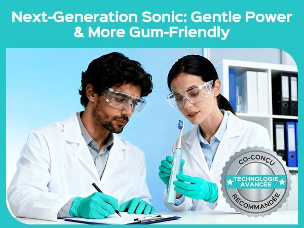 COSLUS Sonic Rechargeable Electric Toothbrush for Adults & Couple: IPX7 Waterproof, 3 Intensities & 5 Modes with 2 Head Types for Gentle/Daily Care - Ideal for Home, Travel & Personalized Oral Protection